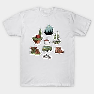 Cute camping stickers T-Shirt